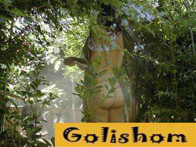 Женщина наслаждается летнем душем